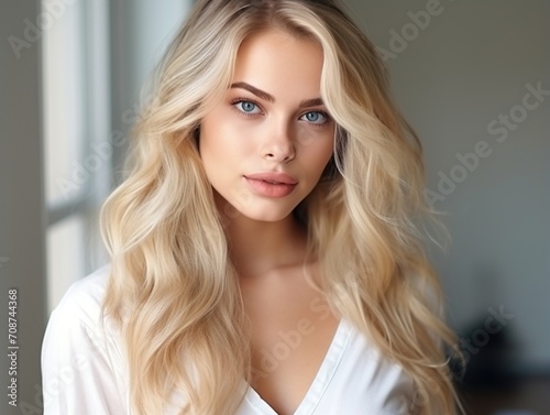 portrait of a beautiful blonde woman © duyina1990