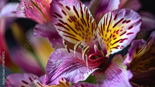  a close up of a bunch of flowers with purple and yellow flowers in the middle of the picture and the center of the flowers in the middle of the picture.