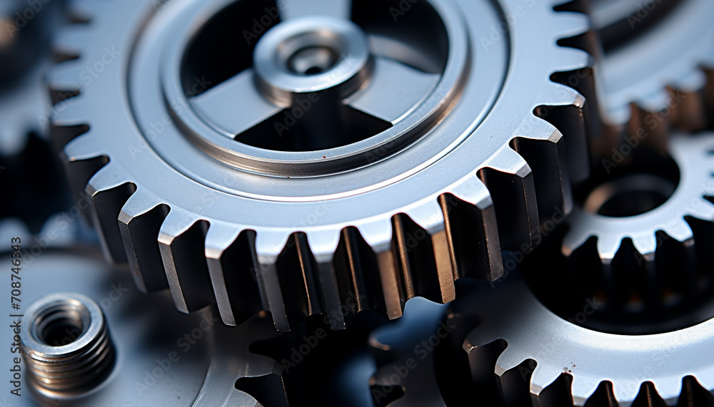 Interlocked metal gears turning, symbolizing teamwork and cooperation generated by AI Interlocked metal gears turning, symbolizing teamwork and cooperation generated by AI