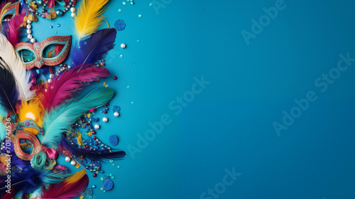 Imagen con motivos de carnaval sobre un fondo azul