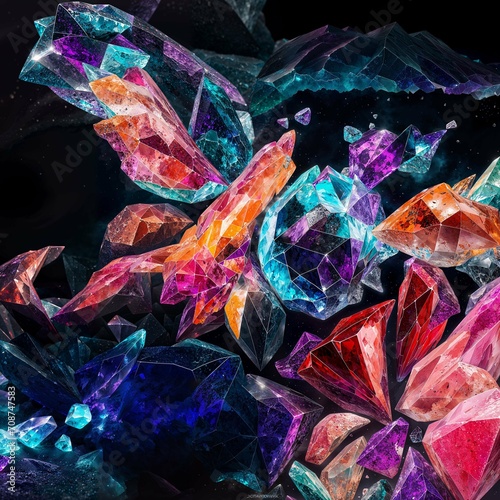 Caramel crystals, colored drops