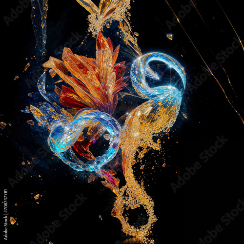 Caramel crystals, colored drops