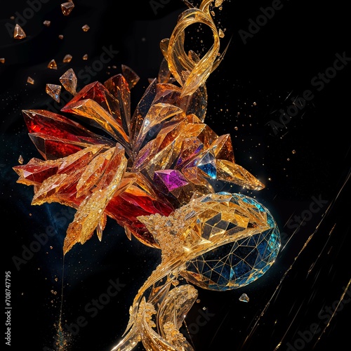 Caramel crystals, colored drops