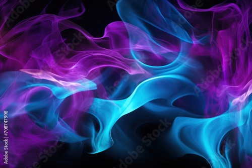 purple blue neon purple smoke fire motion blur abstract background. Gas fuel and renewable energy concept horizontal banner. 