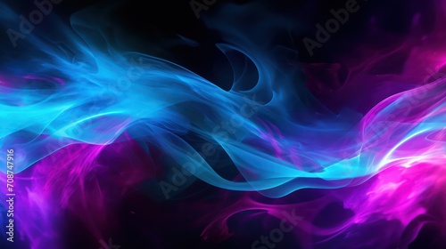 purple blue neon purple smoke fire motion blur abstract background. Gas fuel and renewable energy concept square banner.