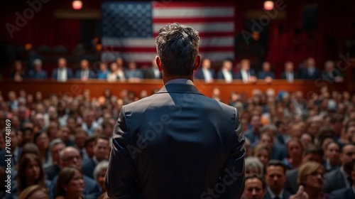 A politician speaking to an audience © PhotoHunter