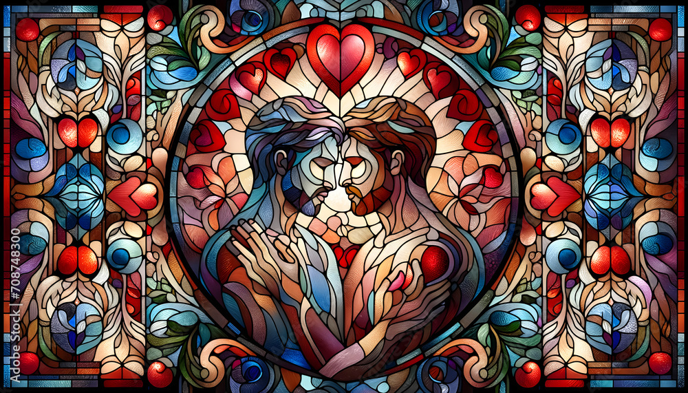 stained glass men valentine's day