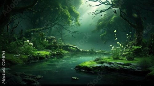 green Wallpaper  Realistic  HD - generative ai