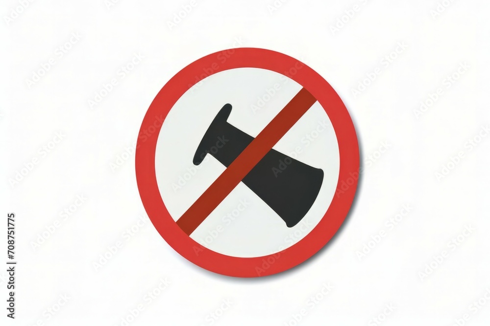 Crossed out horn, concept of prohibition of breaking silence. Background with selective focus and copy space Crossed out horn, concept of prohibition of breaking silence. Background with selective focus and copy space