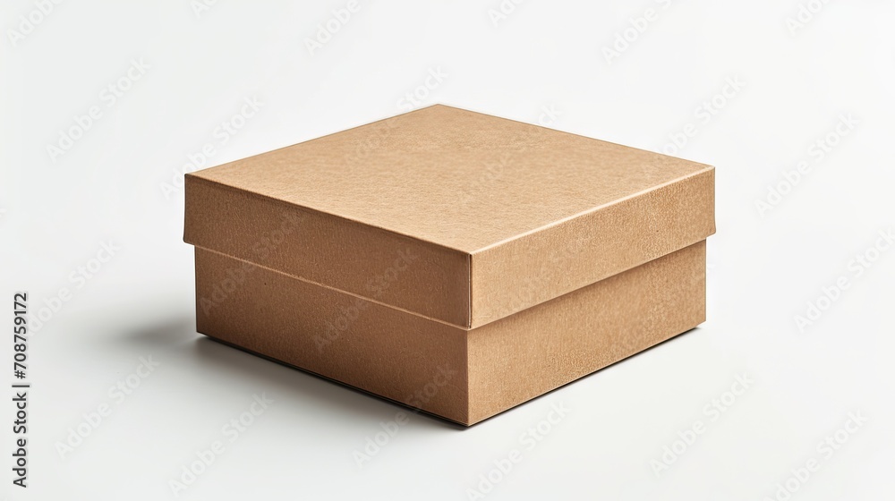 brown box isolated Empty mockup on white background brown box isolated Empty mockup on white background