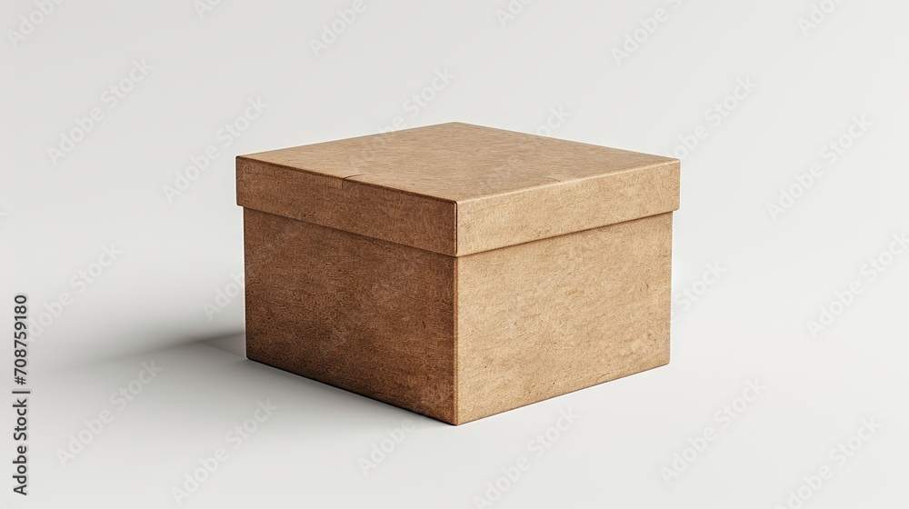 brown box isolated Empty mockup on white background brown box isolated Empty mockup on white background