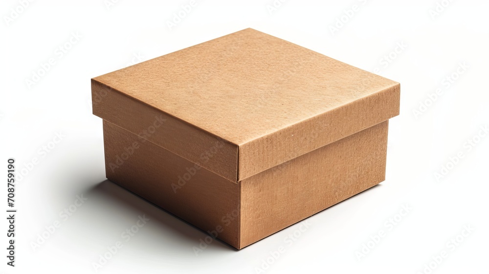 brown box isolated Empty mockup on white background brown box isolated Empty mockup on white background