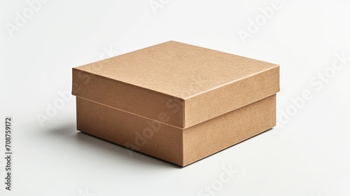 brown box isolated Empty mockup on white background " ai generated "