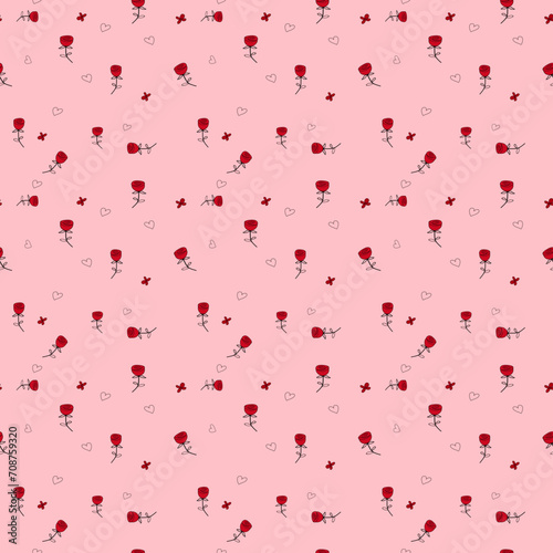 red roses seamless background