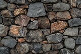 Stone Wall Constructed With Assorted Rocks