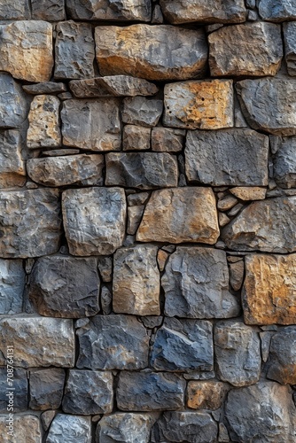 Assorted Rocks Used to Construct Stone Wall
