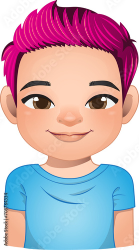 Little boy face, avatar, kid head with dreadlocks hair cartoon PNG