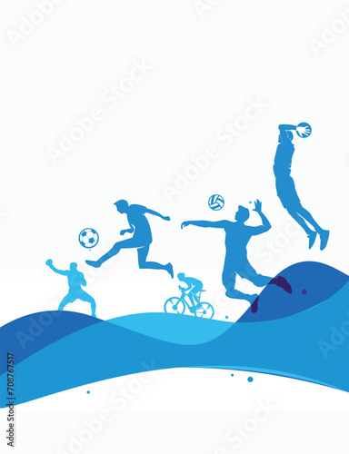 Great editable vector design of various sports players suit for any digital and print graphic resources	