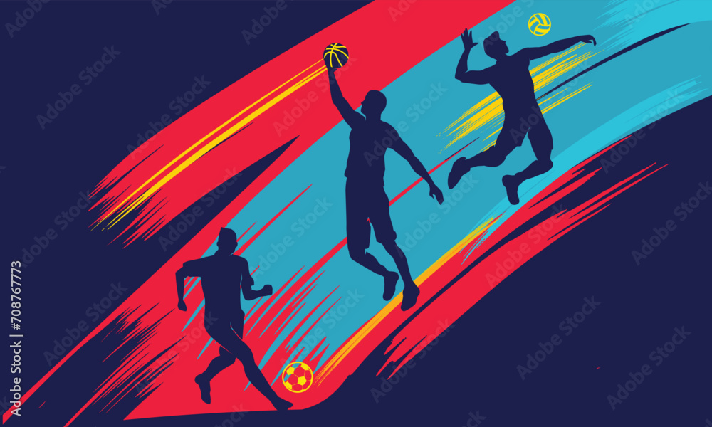 Great editable vector design of various sports players suit for any digital and print graphic resources	