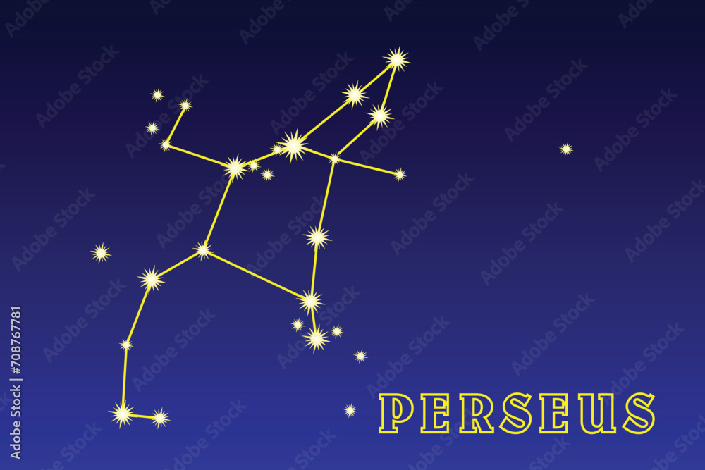 Constellation Perseus. Illustration of the constellation Perseus