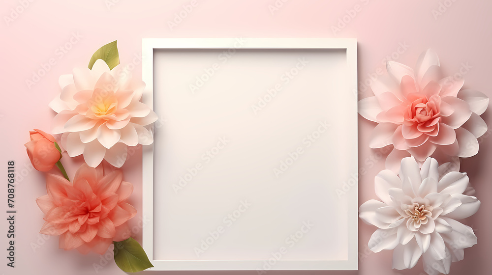 Floral frame with decorative flowers, decorative flower background pattern, floral border background Floral frame with decorative flowers, decorative flower background pattern, floral border background