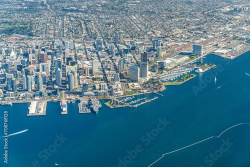San Diego Skyline  Aerial Majesty of Urban Waterfront and Architectural Splendor  January 2024