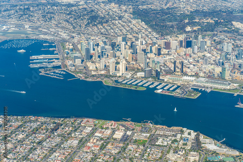 San Diego Skyline: Aerial Majesty of Urban Waterfront and Architectural Splendor, January 2024 © Sudenim Visual Media
