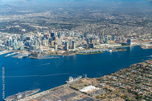 San Diego Skyline  Aerial Majesty of Urban Waterfront and Architectural Splendor  January 2024