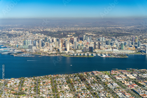 San Diego Skyline: Aerial Majesty of Urban Waterfront and Architectural Splendor, January 2024