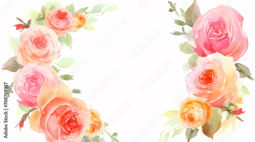 Empty floral frame with copy space for greeting card or invitation design Empty floral frame with copy space for greeting card or invitation design