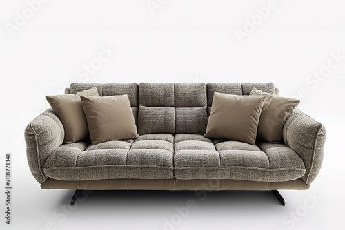 Comfortable sofa on white background. Furniture for modern room interior.