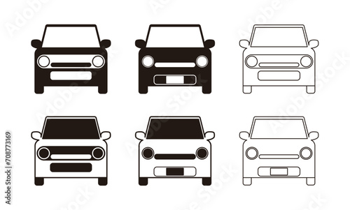 正面から見た軽自動車のアイコンセット