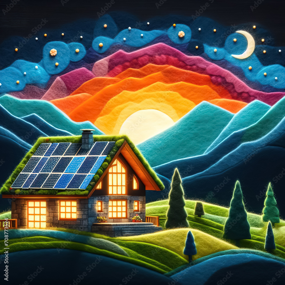 felt-art-patchwork-modern-house-with-solar-panels-on-the-roof-in