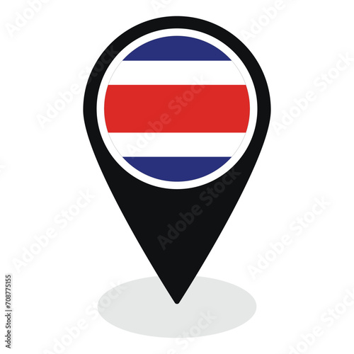 Flag of Costa Rica. Costa Rica flag on map pinpoint icon isolated. Free Download Flag of Costa Rica. Costa Rica flag on map pinpoint icon isolated. - GFXLoad