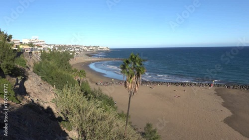 Blick über die Strände Playa El Veril und Playa de Las Burras nach San Augustin, Maspalomas, Gran Canaria, Spanien photo