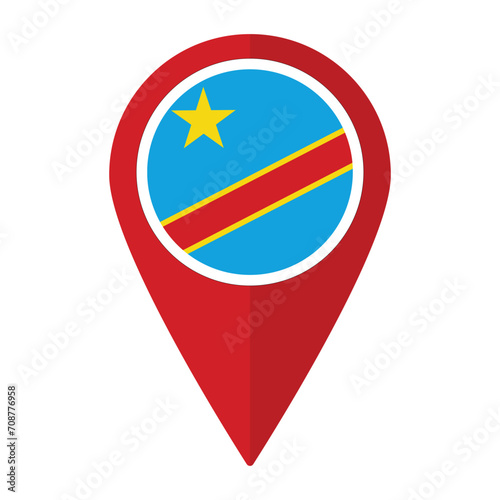 Free Download Democratic Republic of the Congo flag on map pinpoint icon isolated. - GFXLoad