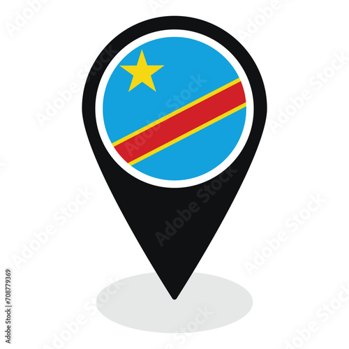 Free Download Democratic Republic of the Congo flag on map pinpoint icon isolated. - GFXLoad
