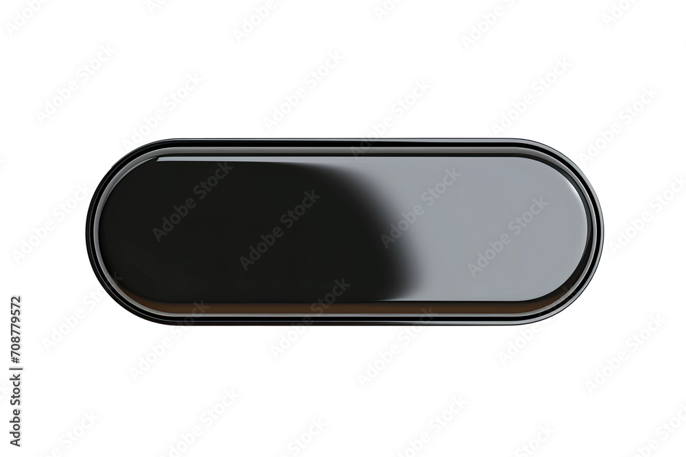 Web button with a glossy black coating, cut out - stock png.