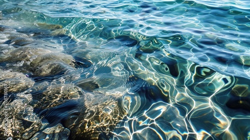  a body of water that has a bunch of rocks in it and some water on the side of the water and some rocks on the other side of the water.