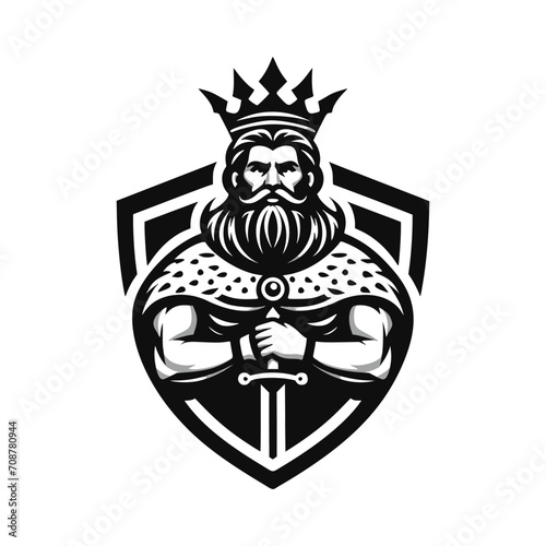 Vector logo of a proud king. black and white logo of a nobel prince. can be used as logo, emblem, tattoo.