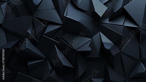 Abstract black and white geometric pattern with triangles forming a seamless 3D origami-inspired mosaic design for a stylish wallpaper or background