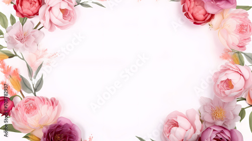 Pink rose flower composition background, decorative flower background pattern, floral border background