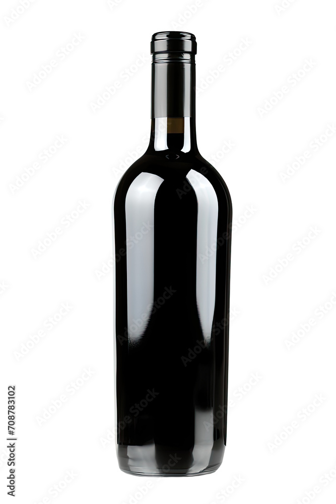 Wine bottle with a black glass, cut out - stock png. Wine bottle with a black glass, cut out - stock png.