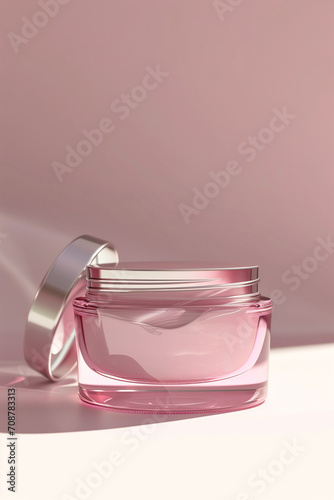 cream jar 3d render, comestic advertisement photo