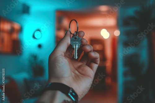close up of keys in hand,real estate concept