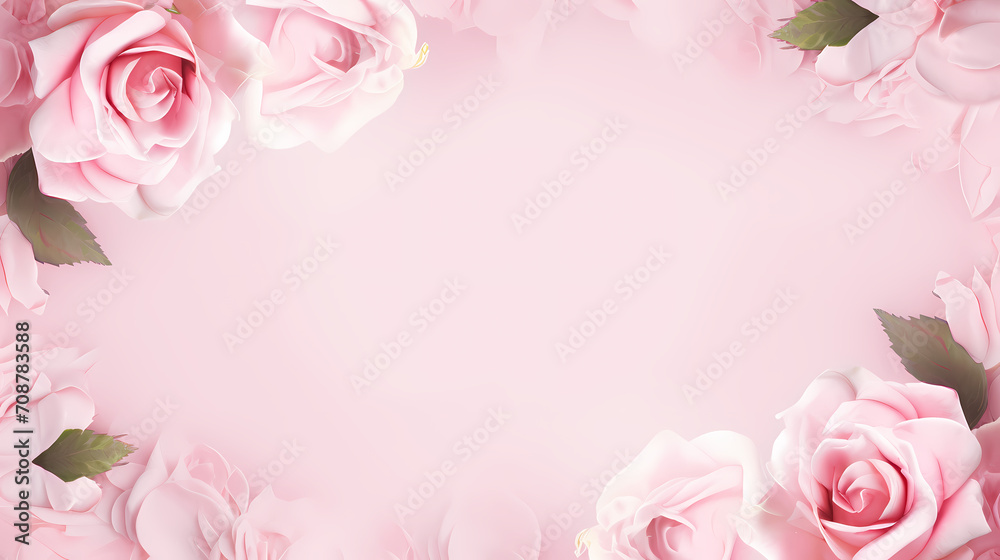 Empty floral frame with copy space for greeting card or invitation design Empty floral frame with copy space for greeting card or invitation design