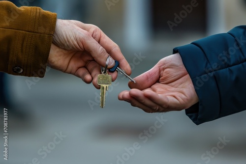 close up of keys in hand,real estate concept