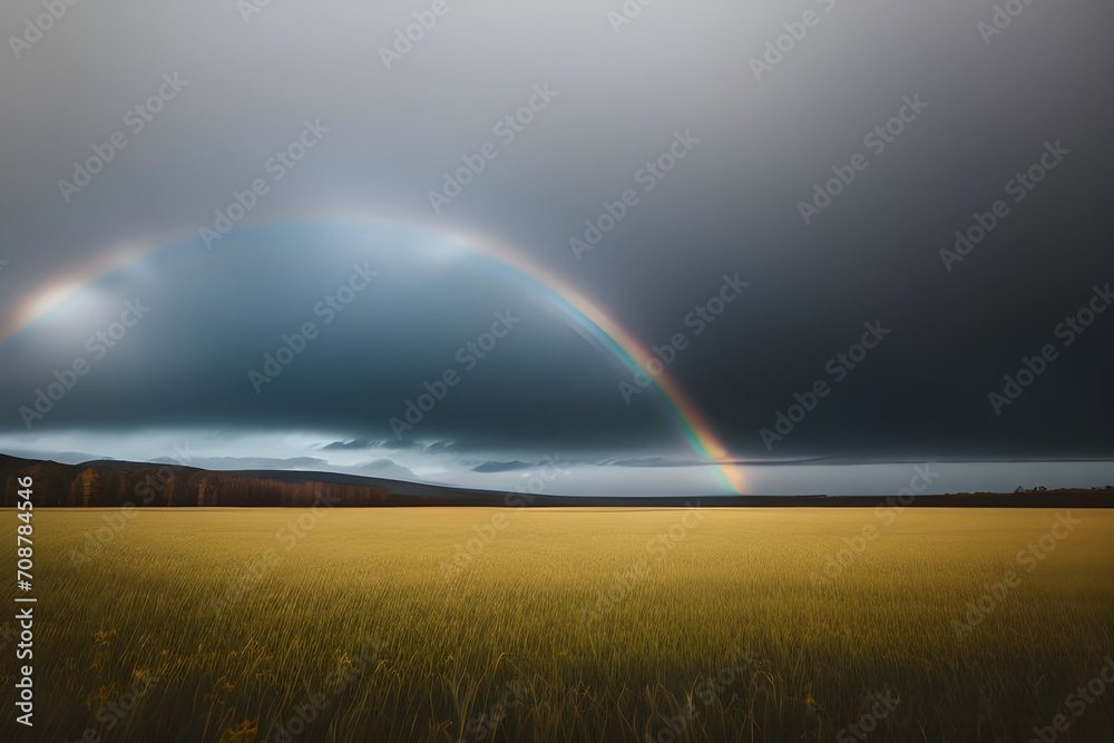 rainbow over the field rainbow over the field