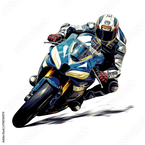 moto gp image desigen with PNG transparent background. vector style moto gp illustration design for stickers t-shirts and others  generative ai