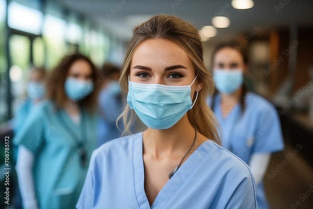 Portrait of a Confident Female Doctor or Nurse Wearing a Mask Portrait of a Confident Female Doctor or Nurse Wearing a Mask